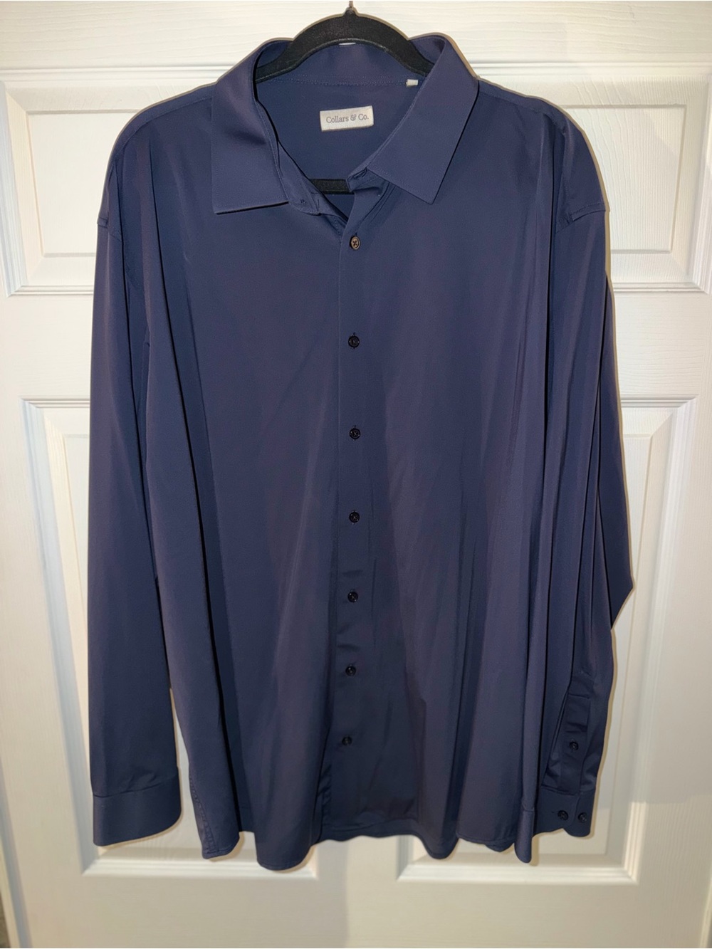 Collars & Co Performance Dress Shirt Navy 3XL Stretch Button Down